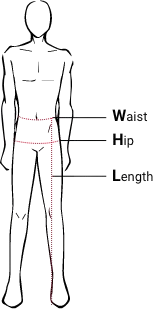 Men's trousers & bottoms body diagram